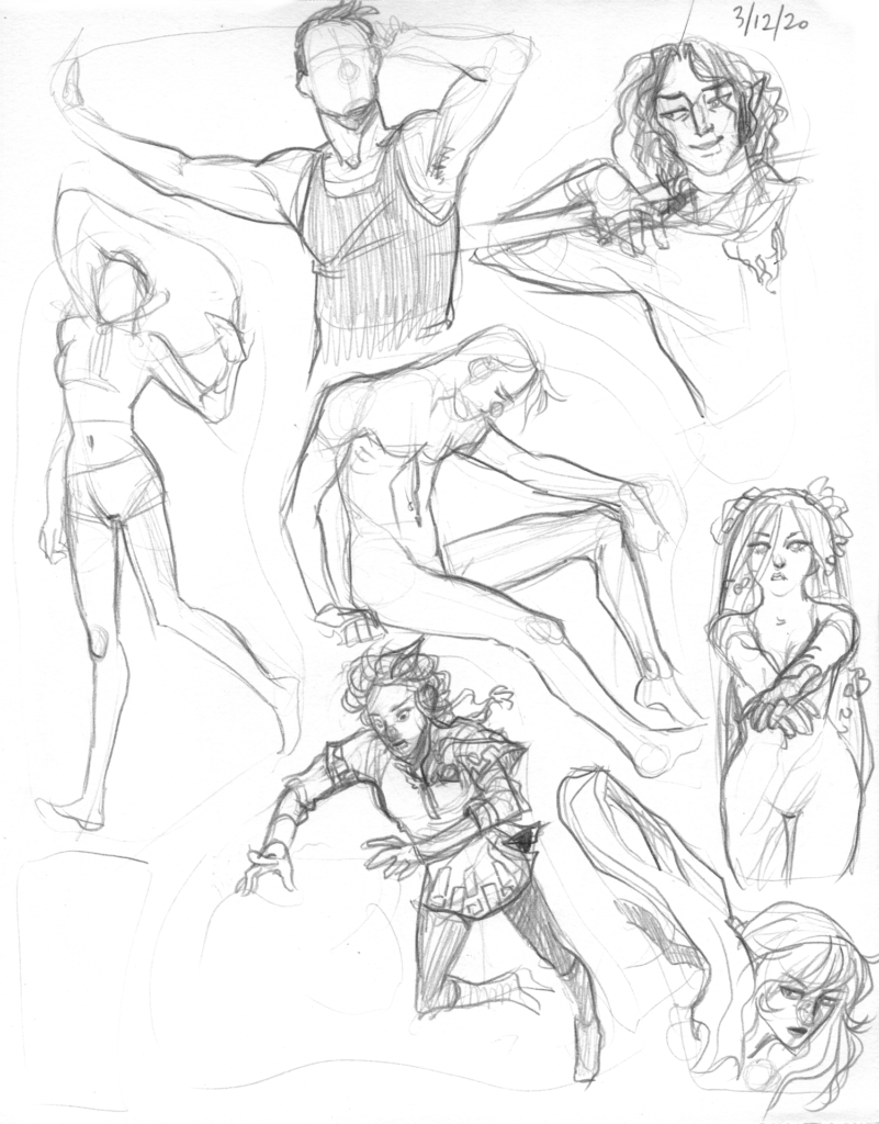 Today I sketched a few action poses : r/sketches